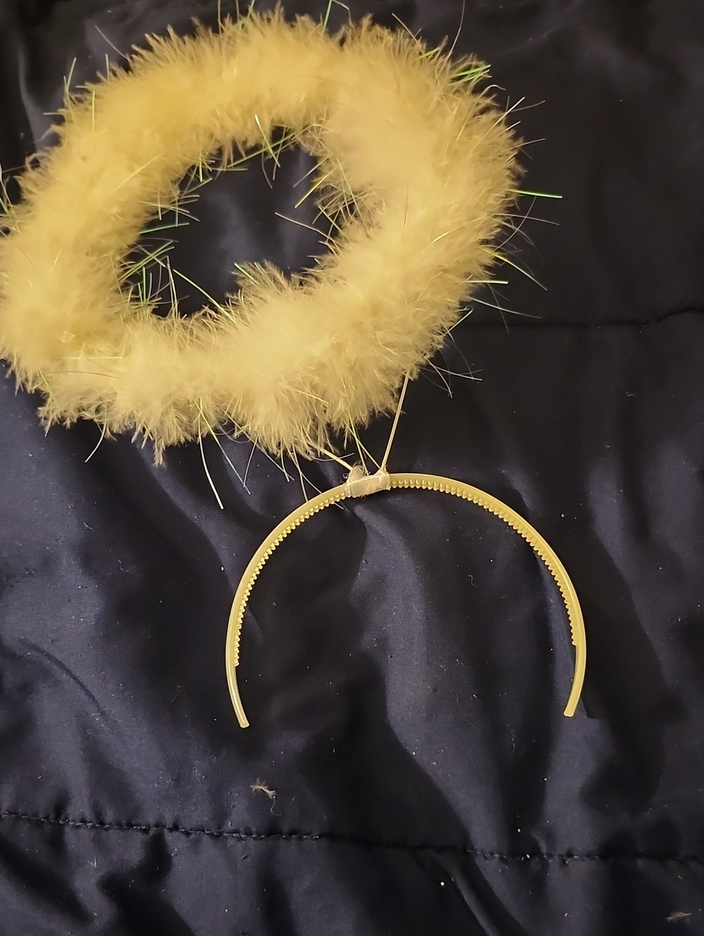 Yellow Feather Trim Headband